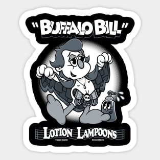 Buffalo Bill Lotion Lampoons - Vintage Cartoon - Creepy Cute Horror Sticker